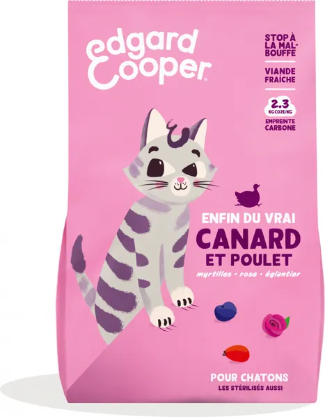 Edgard & Cooper Canard et Poulet frais Sans Céréales pour Chaton - 4 x 2kg – photo 2