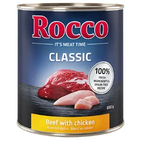 Meilleurs prix pour 12x800g Classic bœuf, poulet Rocco - Nourriture pour chien