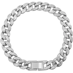 Meilleurs prix pour Collier cubain en diamant rose 15 mm pour animaux de compagnie, accessoires de bijoux pour chiens et chats, chaîne en métal doré pour chien 25cm-10inch