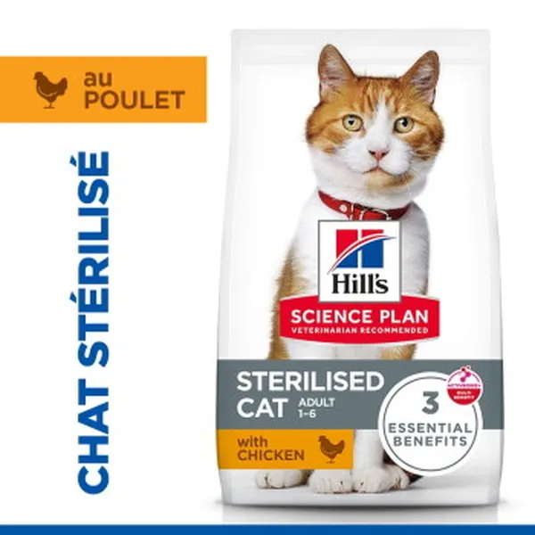 Hill's Science Plan Croquettes pour Chat Adulte, Stérilisé Poulet 3 kg – photo 3