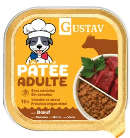 Comparer les prix de GUSTAV Pâtée au bœuf pour chien - Lot de 3x 150g