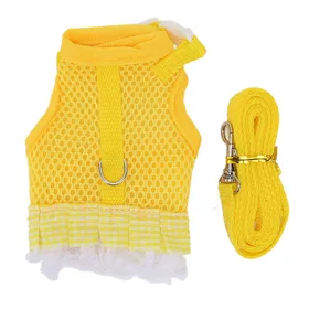 Comparer les prix de Harnais Laisse Lapin Mignon Élégant Maille Respirante Réglable Petit Animal de Compagnie Gilet Laisse Ensemble pour Hamster S yellow