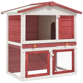 Comparer les prix de Clapier d'extérieur 3 portes Rouge Bois -BK170839 (PLA)