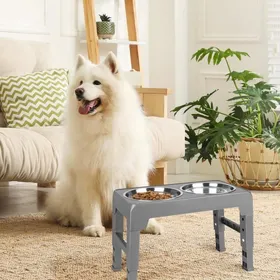 Meilleurs prix pour Gamelle Chien - HOMEWELL - YIYI - Réglable en Hauteur - 2 Bols Acier Inoxydable - Antidérapante