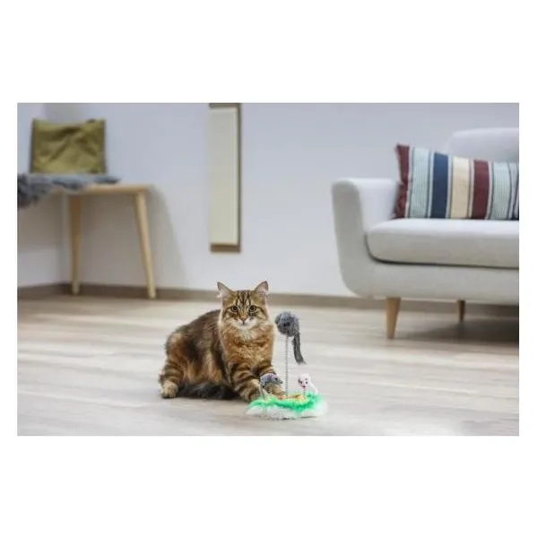 Kerbl MOUSE SWING Souris à fourrure sur ressort 17 cm de diamètre (Souris), Jouets pour chat – photo 2