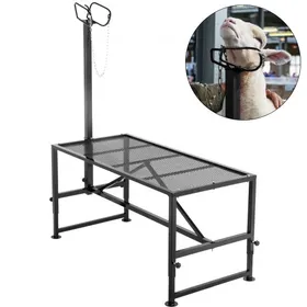 Meilleurs prix pour VEVOR Support pour bétail 130x59 cm support de parage avec pièce de tête droite, support de parage pour chèvre avec cadre en métal robuste, support de tonte pour mouton, support de parage pour bétail