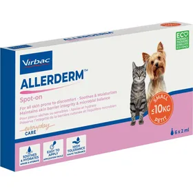 Meilleurs prix pour Virbac Allerderm Spot-on pour petit chien et chat (jusqu'à 10 kg) 6 pipettes