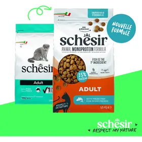 Meilleurs prix pour SCHESIR croquettes Animal Monoprotein Formula Poisson pour chat - 1.5kg