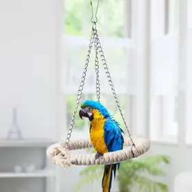 Meilleurs prix pour SURENHAP Jouet d'entraînement pour perroquet Jouet perroquet oiseau jouet corde en coton balançoire support animalerie jouet