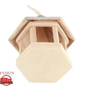 Meilleurs prix pour Mangeoire à oiseaux - FYDUN - Nichoir en bois - Forme de maison - Couleur burlywood - Pour petits oiseaux