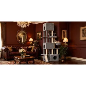 Comparer les prix de Arbre à Chat XXL 200cm Grand Tour de Jeux pour Chats Gris Clair Arbre à Chat XXL 200cm Grand Tour de Jeux pour Chats Gris Clair