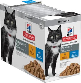 Meilleurs prix pour Hill's Science Plan sachet repas poulet et poisson pour chat Mature Stérilisé - 4 x 12x85g