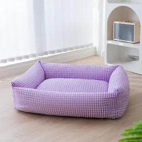 Comparer les prix de Niche pour Chien pour Toutes Saisons Petit Chien Teddy Corgi Canapé pour Animal de Compagnie Lit pour Chien Niche pour Chat Amovible et Lavable Fournitures pour Animaux de Compagnie L  65*50*22cm
