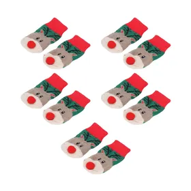 Meilleurs prix pour 5 Ensembles Chaussettes de Noël pour Chien Motif Cerf Tendance Anti-salissure Extensibles Chaudes Protège-pattes pour Chiens Chats Animaux M