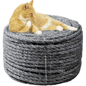 Meilleurs prix pour 6mm Sisal Corde pour réparation et Rempcement de Scratch Pilier Rayure Arbre Rayure Tampon/Tapis/Botteur Gris 6MM*20M