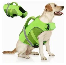 Meilleurs prix pour Gilet de sauvetage pour chien à haute flottabilité Gilet de flottaison de sécurité réglable pour chiens de petite, moyenne et grande taille Activités de natation (Green,S) vert