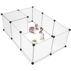 Comparer les prix de Enclos Pliant pour Lapins - Parc pour Chiot - DIY Clôture - pour Petits Animaux - 12 Panneaux - 35*35cm