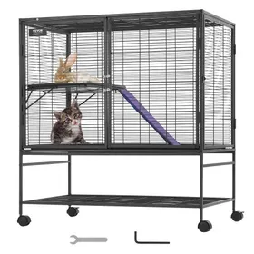 Meilleurs prix pour VEVOR Cage à furet en métal roulante 1000 mm, grande cage pour petits animaux à 2 niveaux avec rampe et plateau, pour rats de compagnie, hamster, cochon d'Inde, chinchilla, écureuil, hérisson, lapin