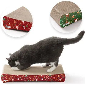Meilleurs prix pour Griffoir en carton pour chat Zolia Santa - Lot de 2x Vert - 55x23x8cm