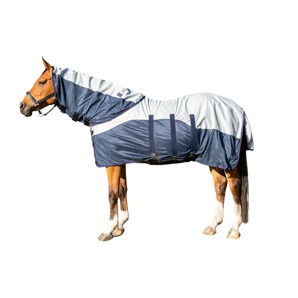 Couverture anti-mouches pour cheval avec couvre-cou et rabat ventral HKM Rain – photo 3
