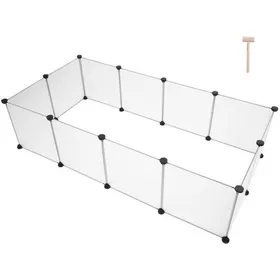 Meilleurs prix pour Enclos pour Petits Animaux 12 panneaux - 71 x 142 x 35.5cm - Blanc