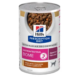 Comparer les prix de 48x354g Gastrointestinal Biome Mijoté poulet Hill's Prescription Diet - Pâtée pour chien
