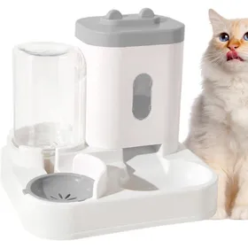 Comparer les prix de Mangeoire Automatique pour Chats 2 Bols Distributeur Croquettes Chat Chien Gamelle À Nourriture Et À Eau pour Animaux De