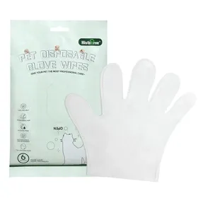 Comparer les prix de Lot de 6 gants jetables pour chat et chien, serviettes pour animaux de compagnie, gants de lavage sans rinçage, serviettes désodorisantes, nettoyage à sec, serviettes humides vert