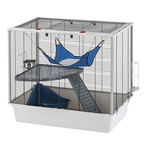 Ferplast Cage confortable pour fûrets et rats FURAT, strucutre à plusieurs niveaux avec accessoires inclus, angles renforcés, vernis métal et plastique noir, 78 x 48 x h 70 – photo 4