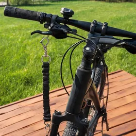 Meilleurs prix pour Laisse vélo pour chien 124 cm en acier fixation rapide corde élastique antichoc pour - Noir Acier 124 x 2 x 2 cm Ref O4JPWW