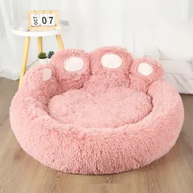Meilleurs prix pour Lit pour chien et chat - Canapé pour animal de compagnie - En forme de patte d'ours mignon - Confortable et confortable - Pour petits, moyens et grands - Coussin doux et moelleux pour chien XL 90cm