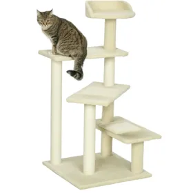 Comparer les prix de Arbre à chat beige 100 cm en peluche avec poteaux en sisal