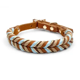 Meilleurs prix pour Collier en Cuir Véritable Pour Chiots Forts et Durables Chiens Moyens et Grands Mode Corde en Nylon Colorée Tressée Collier pour Chien Nouvelle Arrivée (as the picture,L(48-57cm))
