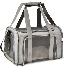 Comparer les prix de Sac Transport Chat Chien, Caisse de Transport Pliable, Sac pour Animaux de Compagnie, Caisse de Transport Chat Respirant(L, Gris)