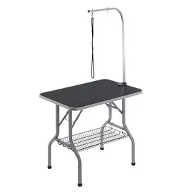 Meilleurs prix pour VEVOR Table de Toilettage pour Chien Animaux de Compagnie Pliable 914,4x609,6 mm Charge de 149,7 kg avec 1 Potence 2 Cordes d'Attache Panier de Rangement Table pour Chiens de Taille Moyenne et Petite