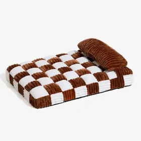 Meilleurs prix pour Support Orthopédique Carré en Peluche Fait Main avec Oreiller Lits pour Chien Grands et Petits Coussinets de Confort Chauds et Doux pour Chien Matelas pour Animaux de Compagnie 80x60x10 cm
