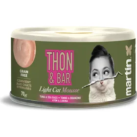 Meilleurs prix pour MARTIN Light mousse thon et bar pâtée complète pour chat - Lot de 24x 70g