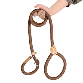 Meilleurs prix pour Nouvelle Laisse pour Chien Corde Coulissante Laisse Cordelette Corde Tressée Robuste Boucle Réglable Collier Laisses d'Éducation Pour Chiens de Petite et Moyenne Taille (brown,1.5cmx150cm) marron