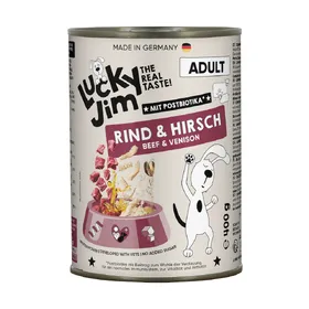 Comparer les prix de 24x400g Lucky Jim Adult bœuf et cerf pâté pour chien