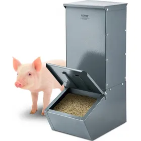 Meilleurs prix pour VEVOR Mangeoire pour porcs, capacité de 90,9 L, mangeoire pour porcelets à porte unique, en acier galvanisé, distributeur de nourriture polyvalent pour bétail, accessoire de ferme pour nourrir 5 porcs