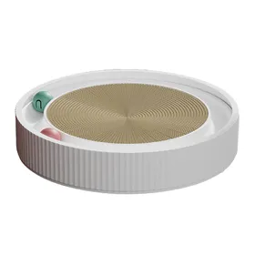 Comparer les prix de Planche à gratter pour chat 3 en 1, nid rond avec balles de jouet pour le meulage des chats d'intérieur blanc