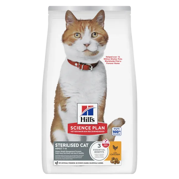Hill's Science Plan Croquettes pour Chat Adulte, Stérilisé Poulet 3 kg – photo 4