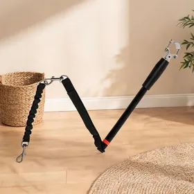 Meilleurs prix pour Laisse vélo pour chien extensible 124 cm barre en acier fixation rapide polyester noir