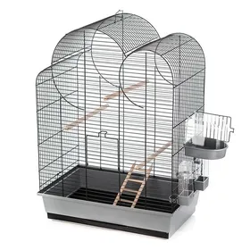 Comparer les prix de Duvoplus Cage à oiseaux avec accessoires Eliza 54x34x75cm Gris et noir