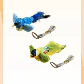 Comparer les prix de Jouet pour chat oiseau gazouillant Jouet oiseau en peluche interactif avec ailes battantes, corde élastique pour soulager l'ennui et résister aux griffures et aux morsures blue