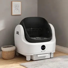 Meilleurs prix pour Bac à litière autonettoyant ouvert avec capteurs infrarouges capacité 8 L blanc ABS/PP 50 x 54 x 55 cm