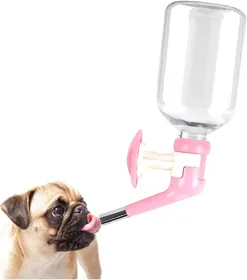 Meilleurs prix pour Distributeur d'eau pour animaux de compagnie, bouteille d'alimentation suspendue pour cage de hamster, tête d'abreuvement en acier inoxydable pour chien, chat et lapin. 300ml rose