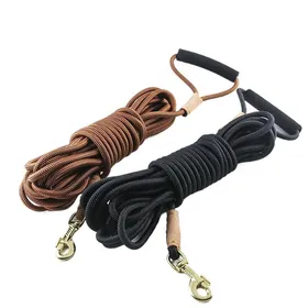 Comparer les prix de Laisse de dressage pour chien, corde de contrôle pour chien, légère, petite et moyenne, laisse de suivi pour chien, couleur noire et rouge, longue laisse pour chien café