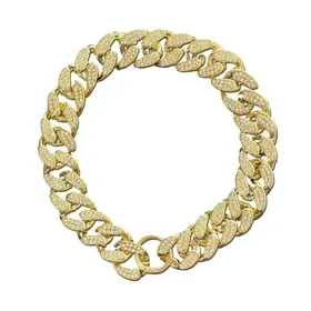 Comparer les prix de Chaîne Collier pour Chien en Plastique Doré Luxe Clous Diamantés pour Chiens Moyens Grands Collier Bijou Animal de Compagnie Accessoires Chaîne Cubaine (Golden,Neck 50cm (19.6 in)) doré