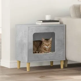Comparer les prix de Maison Exclusive - Maison pour chat Gris béton 51 x 30 x 52 cm Bois dingénierie